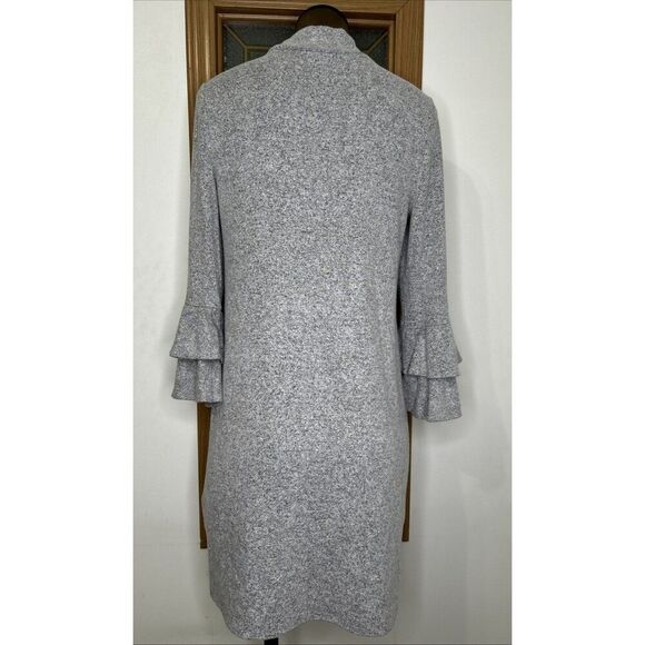 Sweater Knit Dress Tiered Ruffle Bell Sleeve - Picture 3 of 7